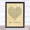 Rod Stewart When I Need You Vintage Heart Song Lyric Framed Print