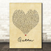 Shawn Mendes Queen Vintage Heart Song Lyric Framed Print