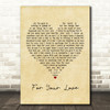 Stevie Wonder For Your Love Vintage Heart Song Lyric Framed Print