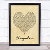 The Lumineers Cleopatra Vintage Heart Song Lyric Framed Print