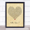 Will Young Who Am I Vintage Heart Song Lyric Framed Print