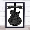 Oasis Morning Glory Black & White Guitar Song Lyric Framed Print