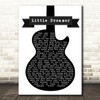 Van Halen Little Dreamer Black & White Guitar Song Lyric Print