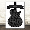 Dave Matthews Band #41 Black & White Guitar Song Lyric Print