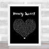 Blossoms Honey Sweet Black Heart Song Lyric Print