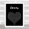 Taylor Swift Lover Black Heart Song Lyric Print