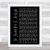 Bon Jovi The Hardest Part Is The Night Black Script Song Lyric Print