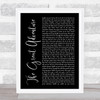 Steven Curtis Chapman The Great Adventure Black Script Song Lyric Print