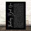 Dua Lipa Thinking 'Bout You Black Script Song Lyric Print