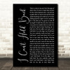 Survivor I Can't Hold Back Black Script Song Lyric Print