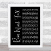 Queen Rain Must Fall Black Script Song Lyric Print