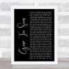 Simple Plan Gone Too Soon Black Script Song Lyric Print