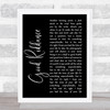 Green Day Good Riddance Black Script Song Lyric Print