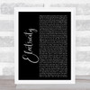 Silk City & Dua Lipa Electricity Black Script Song Lyric Print