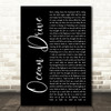 Duke Dumont Ocean Drive Black Script Song Lyric Print