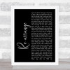 Biffy Clyro Re-arrange Black Script Song Lyric Print