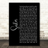 Dave Matthews Sister Black Script Song Lyric Print