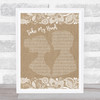 Picture This Take My Hand Burlap & Lace Song Lyric Print