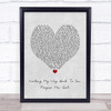 The Spinners Working My Way Back To You Forgive Me, Girl Grey Heart Lyric Print