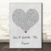 Wolf Alice Don't Delete The Kisses Grey Heart Song Lyric Print