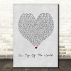 Imagine Dragons On Top Of The World Grey Heart Song Lyric Print