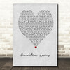 My Chemical Romance Demolition Lovers Grey Heart Song Lyric Print