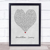 My Chemical Romance Demolition Lovers Grey Heart Song Lyric Print