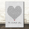 Hugh Jackman The Greatest Show Grey Heart Song Lyric Print