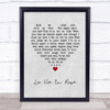 Louis Armstrong La Vie En Rose Grey Heart Song Lyric Print