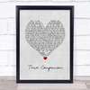 Marc Cohn True Companion Grey Heart Song Lyric Print