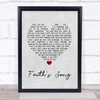 Amy Wadge Faith's Song Grey Heart Song Lyric Print