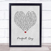 Lou Reed Perfect Day Grey Heart Song Lyric Print