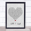 Adele All I Ask Grey Heart Song Lyric Print