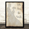 The Courteeners - Take Over The World Song Lyric Man Lady Dancing Quote Print