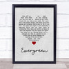 Luther Vandross Evergreen Grey Heart Song Lyric Print