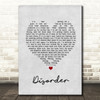 Joy Division Disorder Grey Heart Song Lyric Print