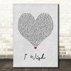 R Kelly I Wish Grey Heart Song Lyric Print