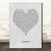 Taylor Swift Lover Grey Heart Song Lyric Print