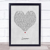 Taylor Swift Lover Grey Heart Song Lyric Print