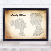 richard ashcroft Lucky Man Man Lady Couple Song Lyric Print