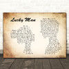 The Verve Lucky Man Man Lady Couple Song Lyric Print