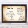 Yazoo Only You Man Lady Couple Song Lyric Print