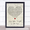 Jimmy Radcliffe Long After Tonight Is All Over Script Heart Song Lyric Print