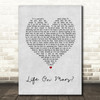 David Bowie Life On Mars Grey Heart Song Lyric Quote Print