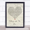 James Arthur Falling like the Stars Script Heart Song Lyric Print