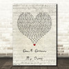 Crowded House Don't Dream It's Over Script Heart Song Lyric Print