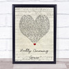 Neil Diamond Pretty Amazing Grace Script Heart Song Lyric Print