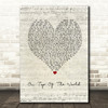 Imagine Dragons On Top Of The World Script Heart Song Lyric Print