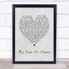 Elvis Presley It's Now Or Never Grey Heart Song Lyric Quote Print