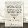 Preston Smith Oh, I Love You So Script Heart Song Lyric Print